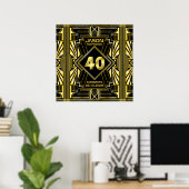 40e anniversaire Art Déco Gold Black Great Gatsby (Bureau à domicile)