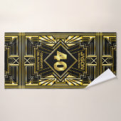 40e anniversaire Art Déco Gold Black Great Gatsby (Serviette de bain)