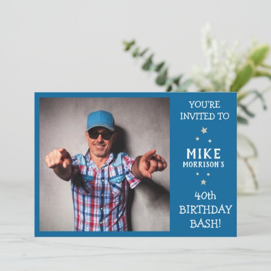 40e anniversaire Bash - Invitation de fête d'anniv (Debout devant)