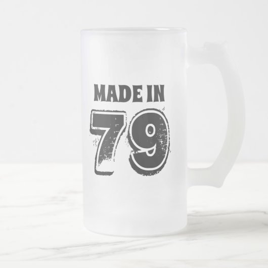 40e Anniversaire Beer Mug Fabriqué en 79 Typograph (Droit)