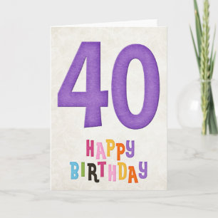 40e anniversaire Bonne carte d'anniversaire Design