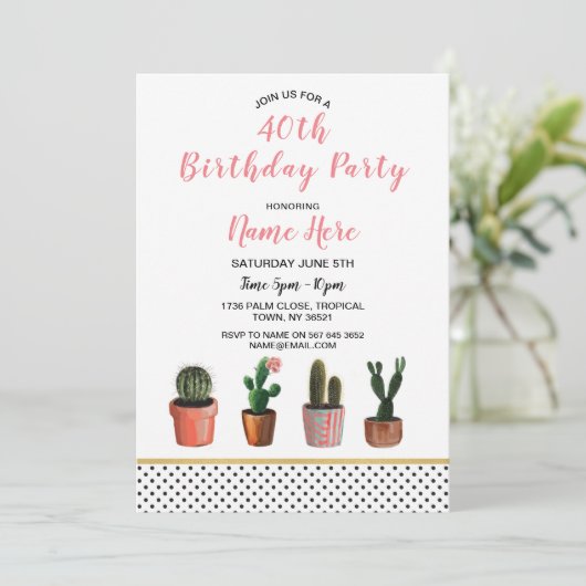40e anniversaire Cactus Invitation 18e 21e 30e (Debout devant)