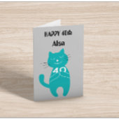 40e anniversaire chat 40 ans simple carte de nom c