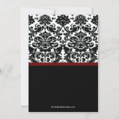 40e Anniversaire Damask Invitation Merlot Rouge (Dos)