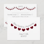 40e anniversaire de coeur mariage de rubis carte R (Devant / Derrière)