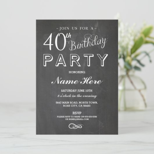 40E ANNIVERSAIRE DE FÊTE SURPRISE INVITATION (Debout devant)