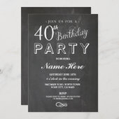 40E ANNIVERSAIRE DE FÊTE SURPRISE INVITATION (Devant / Derrière)
