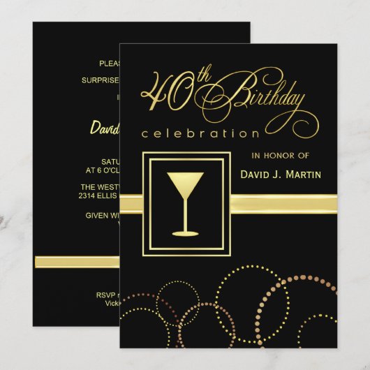 40e anniversaire de la Invitations (Devant / Derrière)