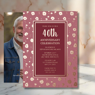 40e anniversaire de Mariage Invitations Ruby Rose