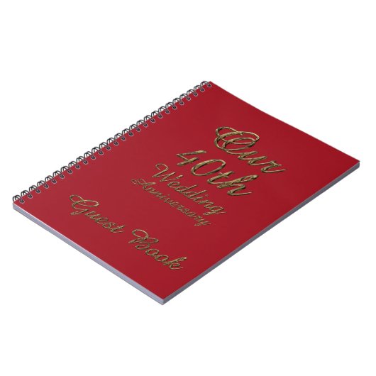 40e anniversaire de Mariage Livre d'or Ruby (Côté gauche)