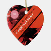 40e anniversaire de Mariage Ornement en céramique (Droite)