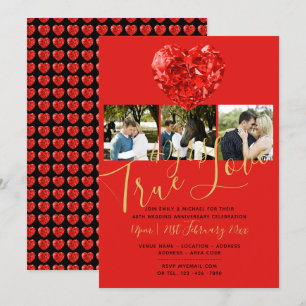 40e Anniversaire de Mariage RUBIS Invitation PHOTO