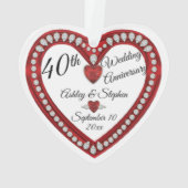 40e anniversaire de Mariage Ruby Diamonds Keepsaké (dos)