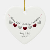40e anniversaire de ruby mariage ornement de coeur (Dos)