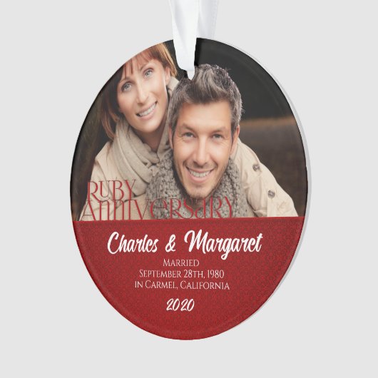 40e anniversaire de Ruby photo rouge et blanc (devant)