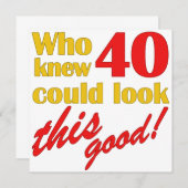 40e anniversaire des invitations de fête (Devant / Derrière)