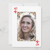 40e anniversaire Diamond Playing Card Invitation (Dos)