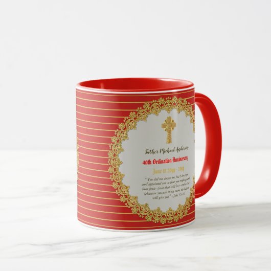 40e anniversaire d'ordination RUBY MUG - TOUTE CLE (Devant droit)