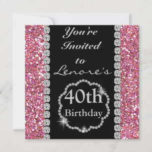 40e anniversaire du BLING Invitation PINK