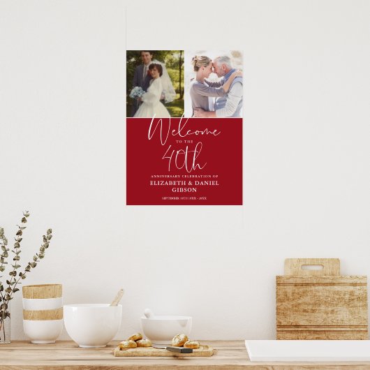 40e anniversaire du Mariage 2 Affiche de bienvenue (Cuisine)