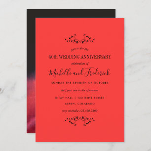40e anniversaire du Mariage de Ruby invitation Ros