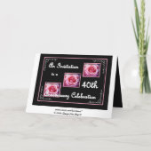 40e anniversaire du Mariage Invitation avec Roses (Dos)