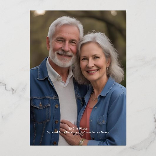 40e anniversaire du Mariage Invitations Art unique (Verso)