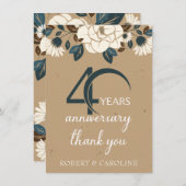 40e anniversaire du Mariage Merci Floral (Devant / Derrière)