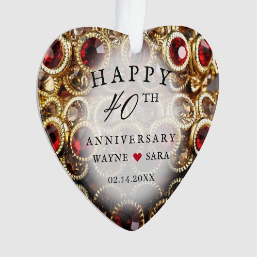 40e anniversaire du Mariage Ruby et Bijoux en or (devant)