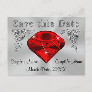 40e anniversaire Enregistrer les cartes de dates P