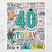 40e anniversaire Étiquette (Étiquettes simples)