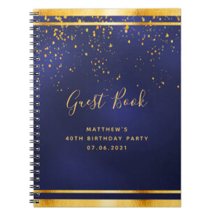40e anniversaire fête 40 livre d'or bleu foncé