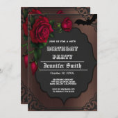40e anniversaire fête gothique rouge Invitation (Devant / Derrière)