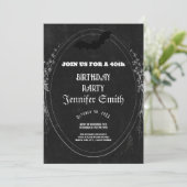 40e anniversaire fête gothique rouge Invitation (Debout devant)