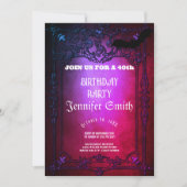 40e anniversaire fête gothique rouge Invitation (Devant)