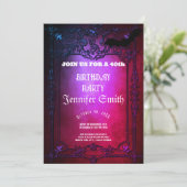 40e anniversaire fête gothique rouge Invitation (Debout devant)