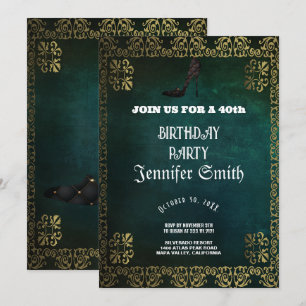 40e anniversaire fête gothique rouge Invitation