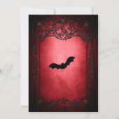 40e anniversaire fête gothique rouge Invitation (Dos)