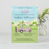 40e Anniversaire Fête Lady Golfer Thème Invitation (Debout devant)