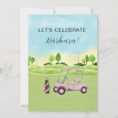 40e Anniversaire Fête Lady Golfer Thème Invitation (Dos)