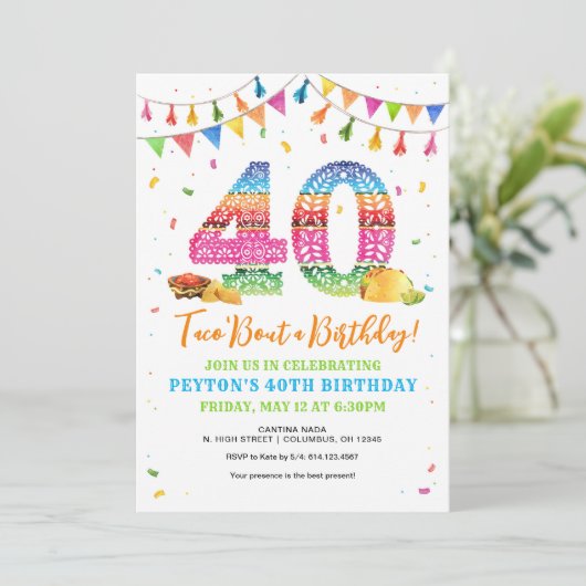 40e anniversaire Fiesta Invitation (Debout devant)