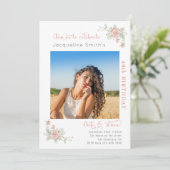 40e anniversaire Floral Photo Invitation (Debout devant)