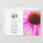 40e anniversaire Floral Photo Invitation (Devant)