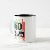 40e anniversaire Gamer niveau cadeau 40 Mugs compl (Devant gauche)