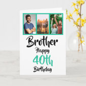 40e anniversaire heureux frère photo collage carte (Fleur jaune)