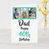 40e anniversaire heureux papa photo collage carte (Fleur jaune)
