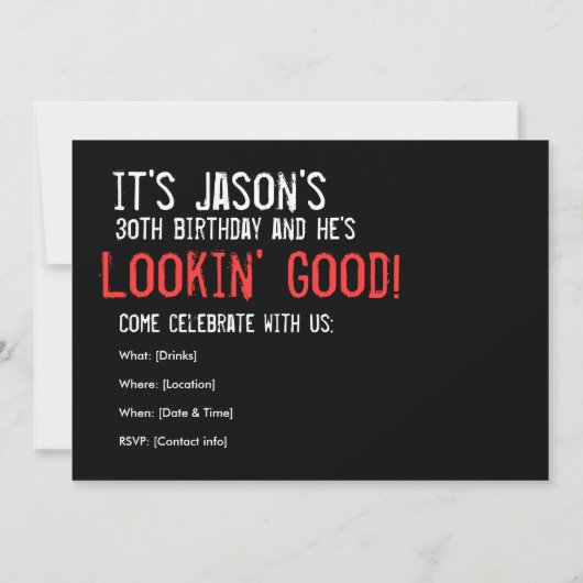 40e anniversaire - Invitation (Dos)