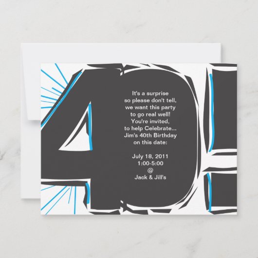 40e anniversaire Invitation (Devant)