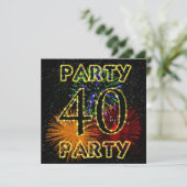 40e anniversaire invitation avec feux d'artifice (Debout devant)