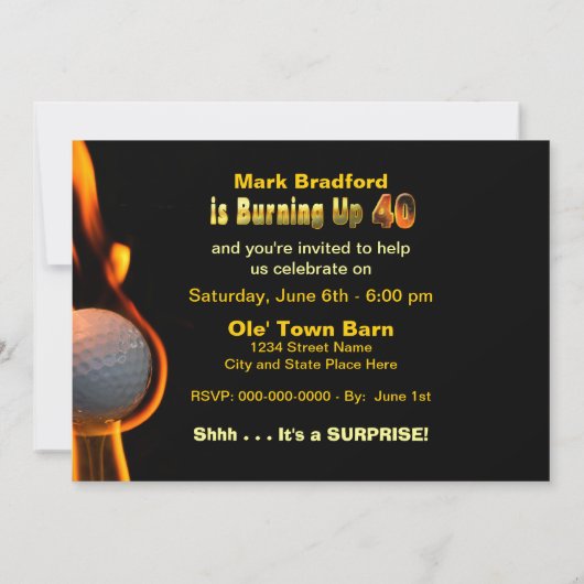 40E ANNIVERSAIRE INVITATION - BALLE DE GOLF (Dos)